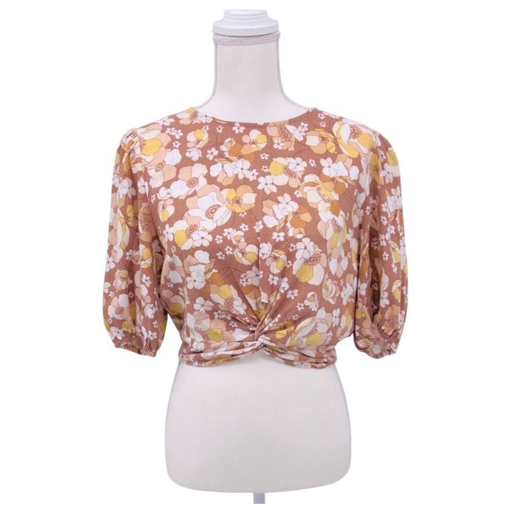Minkpink Top Blouse Floral Linen Blend